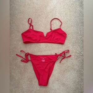 Red/Pink Bikini Set Kendall & Kylie. Size small top and xs bottoms that tie